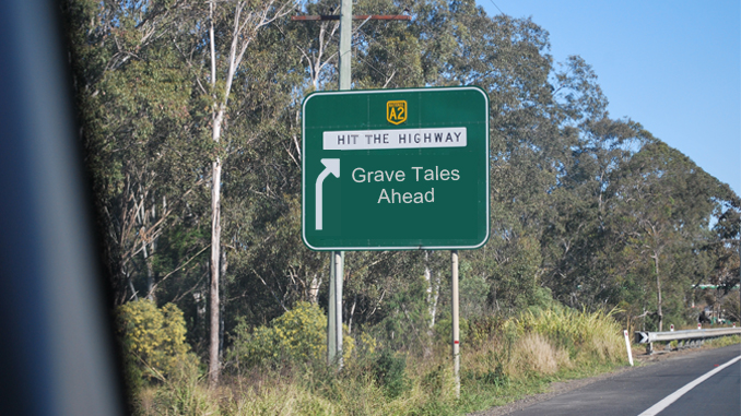 Grave Tales road signage